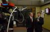 Zac McMillan, junior intercultural studies major, finishes a report from the red carpet at the Student Film Festival with co-host James Watlington, sophomore media communications major. - Photo by Jacob Moore