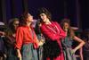 Shayla Smith, junior nursing major, plays Annie and Anna Marie Deschenes, senior social work major, plays Ms. Hannigan in the Chi Omega performance during the 16th annual Variety Show. - Photo by Matt McDaniel
