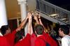 10/276/13 - The men of Jarman celebrate after winning the Great Outdoors competition.