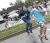 Josh Howerton (left) and Wes Calvert (behind Josh) lead the charge from Watters at the start of the Watters Amazing Race.
 - Photo by Jonathan Blair