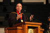 08/7/04 - Dr. David S. Dockery welcomes family and friends of Union graduates gathered at West Jackson Baptist Church for commencement services on Saturday, Aug. 7, 2004.