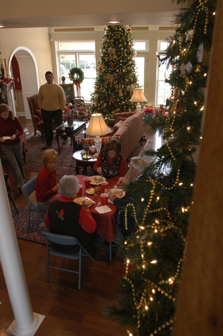 The Institutional Advancement staff gathered at Gary Williams' home for a Christmas celebration.