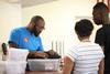 08/227/14 - Resident advisors help new students get checked in on move-in day.