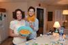 09/265/14 - Erin Slater, residence director for Heritage residence complex, and Kayla McKinney, residence director for the female quads, excitedly await for the arrival of students for Res Life's Progressive Snacking event.