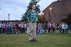 10/287/14 - Freshmen and RAs compete in the sack race at the annual DF Olympics on the Heritage Complex lawn.
