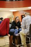01/15/15 - Brigette Wilson, sophomore biology major, laughs with friends during the res-life sponsored Bunko tournament in the Bowld Student Commons.
