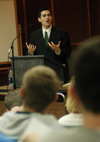 Russell Moore speaks at Union's fourth annual Mars Hill Forum where he argued that the concept of the kingdom of God should result in an identifiable theology of socio-political engagement for the evangelical Church. - Photo by Kristen Nicole Sayres