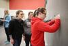 01/22/15 - Bridgette Wilson, sophomore biology major, answers questions on a quiz as part of the 4th challenge in res-life's Amazing Race event.