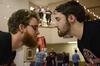 03/62/15 - David Key, freshman, and Jacob Mathis, freshman business administration major, compete in the Minute to Win It event hosted by Residence Life in the McAfee Commons.