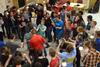 03/62/15 - Students cheer as the winners are revealed after the tie breaker game during the Minute to Win it event hosted by Residence Life in the McAfee Commons.