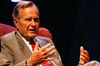 Former U.S. President George H.W. Bush responds during a Q&A session held after his Scholarship Banquet speech.  - Photo by Morris Abernathy