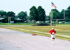 Dr. Charles Baldwin, O.P. and Evalyn Hammons university professor of pre-medical studies, practices for the 100 and 200-meter run in the Southwest Tennessee District Senior Games. - Photo by Lauren Crane