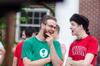 08/234/15 - Sophomores David Key and Jonathan Bowman chat during the Union Cup 1/2K.