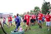 09/247/15 - Students march over to the soccer field after painting faces and getting ready to cheer on the bulldogs.