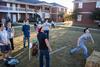 10/293/15 - Residents look on as freshman Edwin 
