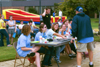 09/14/02 - Mark VanderHaar confers with the judges about the Battle of the Bands at Fall Fest 2002.