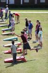 09/273/17 - Residence Life hosts families for a corn hole tournament on the Bowld Commons lawn during Family Weekend.
