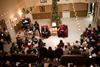 12/341/17 - Students join Dub and Susie Oliver, president and first lady of the university, in singing Christmas songs during the annual Christmas with the Olivers event in McAfee Commons. 