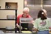05/134/18 - Robbie Graves, assistant vice president for undergraduate admissions, serves breakfast to students during Food for Finals.