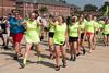 08/237/18 - Residents of Dehoney march into the Res Life Half K outside the Bowld Commons.