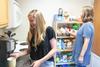 09/254/19 - Callie Hauss and Morgan Ray, nursing majors, make coffee in their dorm room.
