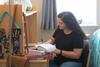 09/254/19 - Macy Morrison, nursing major, works in her private dorm room.