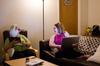 09/255/19 - Students enjoy some free time in their dorm room.