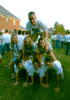 Freshman Fun at the Ice Cream Social at Dr. Dockery's house during New Student Orientation 2002. - Photo by Kristen Hiller