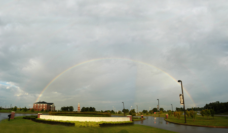 A rainbow over the West Lawn.