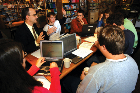 Benjamin W. Perry Professor of Bible George Guthrie takes his class on the road to Davis-Kidd Booksellers for a change of pace.
