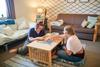 06/170/20 - Students enjoy doing a puzzle in their dorm room.