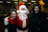 Union students (from left) Kasey Cobb, Chris Deming and Carson Turner were a popular attraction at the Carl Perkins Christmas Special. - Photo by Morris Abernathy