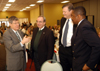 04/4/05 - Before his Union Forum address, Fox News analyst Morton Kondracke fellowshipped with President Dockery, Jackson Sun Executive Editor Richard Schneider and Jackson Sun Publisher Ed Graves.