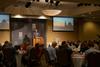 10/294/21 - Todd Brady, vice president for university ministries, leads guests in prayer during a Prayer Breakfast in the Grant Center.