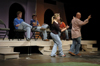 Freshman Jill Casey, theatre major, and junior Ben Lancaster, theatre and English major, act up during Alpha Psi Omega’s first annual improv night, held in W.D. Powell theatre. - Photo by Amanda Herron