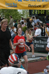 Junior Nathan Michael and senior Sarah Bradley
exhale a deep breath after crossing the finish line in the Country Music Marathon in Nashville. - Photo by Jonathan Blair