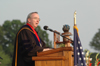 President David S. Dockery welcomes graduates and guests during the ceremony. - Photo by Jim Veneman