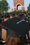Black mortarboards are a common sight at graduation. - Photo by Kyle Kurlick