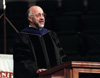 Dr. Richard Joiner, chair of the music department, leads in singing at Union's August graduation ceremony. - Photo by Jim Veneman