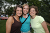 Graduating Seniors Charli Cox, Carol Weaver, and Lauren Oldham fellowship during the Happy Trails social at the Dockery's. - Photo by Morris Abernathy