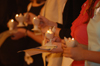 The lamps lit during the nursing dedication ceremony are representative of the lamp carried by Florence Nightingale. - Photo by Morris Abernathy