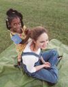 Assignment: Backyard Bible Clubs - Learning Foundations major Shannon Pickerill patiently awaits the outcome of her new ’do. - Photo by Kristen Hiller