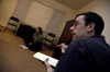 Andy Pettigrew, director of student ministries, leads a Rounders group. - Photo by Jonathan Blair