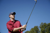 03/5/05 - After playing four years of baseball for Union, Jason Johnson works on this golf game as he will start his career as a golf pro after his Union graduation in May of 2005.