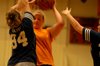 Intramural Basketball Action - Lindsey Barnes fights for position. - Photo by Jonathan Blair