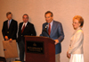 Adrian Rogers, pastor emeritus of Bellevue Baptist Church in Memphis, Tenn., speaks at the dessert reception after being presented with the university's M.E. Dodd Award. - Photo by Morris Abernathy