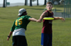 Intramural Ultimate Frisbee Action - LXA Bryan Spillman guards Onion Josh Howerton. - Photo by Kristen Hiller