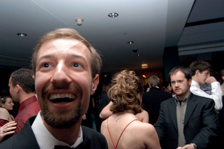 Senior Michael Keiffer checks out the crowd during the Cardinal Ball at the Brooks Museum of Art in Memphis.