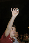 Freshman Jonathan Lambach of Morristown, Tenn. produces the desired item at the SAC Game Show during New Student Orientation. - Photo by Kathleen Murray