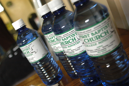 First Baptist Church of Jackson welcomed new students with bottles of water in their dorm rooms during Freshman Move-In Day.